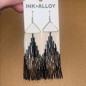 INK+ALLOY Black and White Beaded Earrings